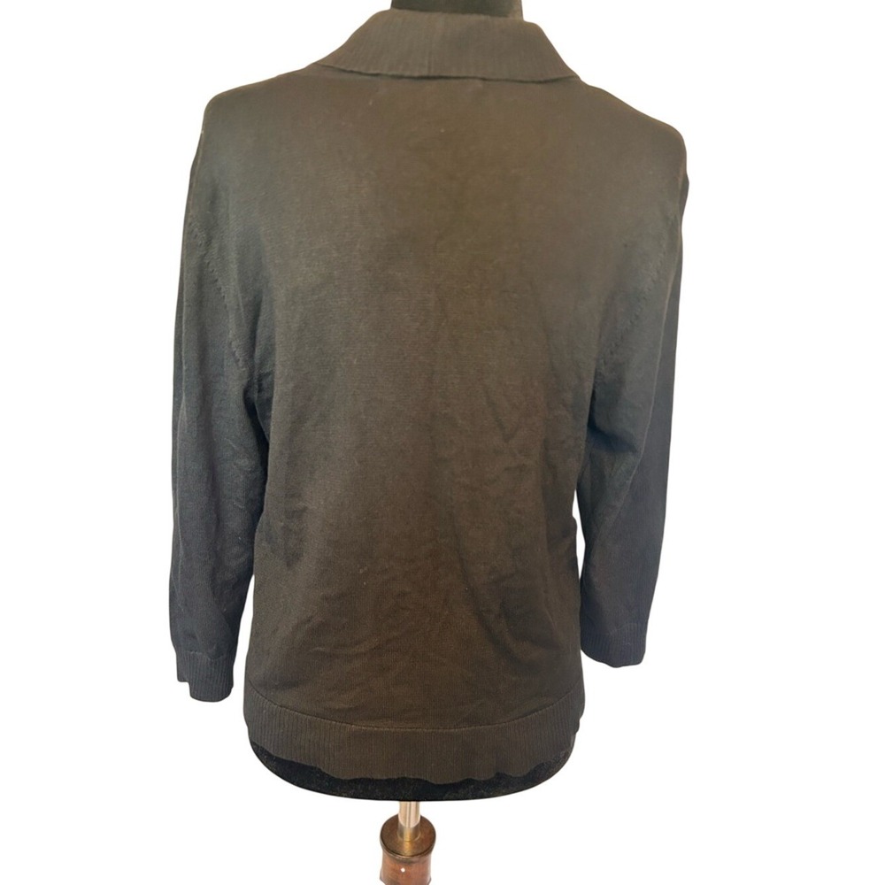 89th & Madison‎ Black Open Front Shawl Collar Cardigan Sweater Size Large - Picture 2 of 5